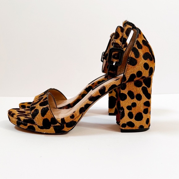 Steven by Steve Madden Calf Hair Leopard Vino Platform Heeled Sandals Womens 7 - Picture 4 of 10